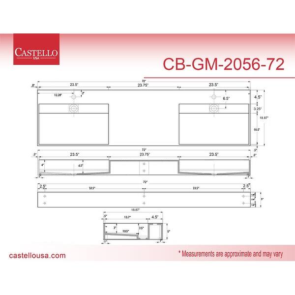 Juniper 72" Solid Surface Bathroom Vanity Top Bed Bath & Beyond